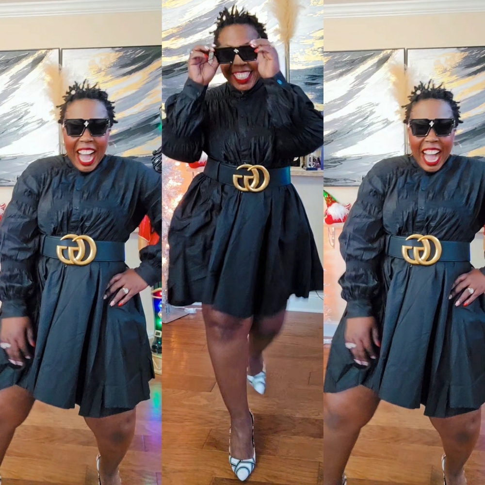 Smoky Design Flare Dress